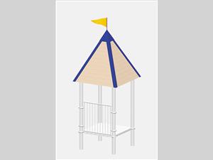 1608-11 Wood Roof with Pennant
