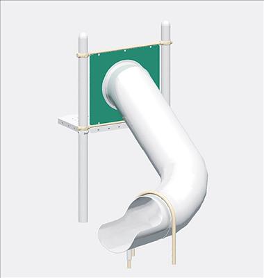 1636-4-116 Tube Chute, Curved, Stainless Steel, 23