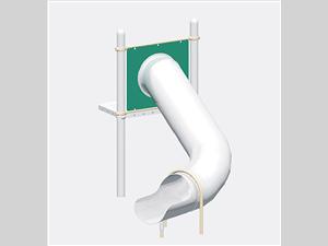 1636-4-116 Tube Chute, Curved, Stainless Steel, 23