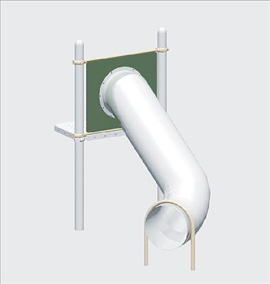 1636-4-16 Tube Chute, Curved, Stainless Steel, 23