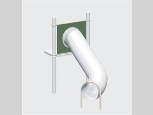 1636-4-16 Tube Chute, Curved, Stainless Steel, 23