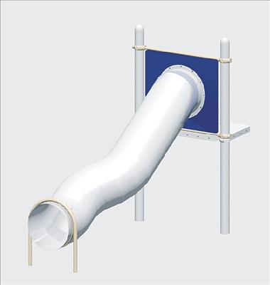 1636-4-26 Tube Chute, 'S' Curved, Stainless, 23