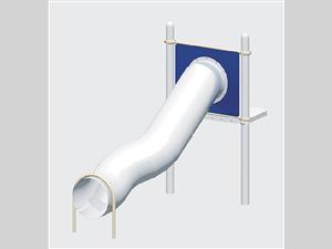 1636-4-26 Tube Chute, 'S' Curved, Stainless, 23