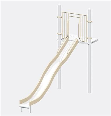 1641-6-54 Wave Chute, Stainless Steel with 6