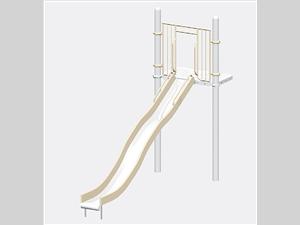 1641-6-54 Wave Chute, Stainless Steel with 6