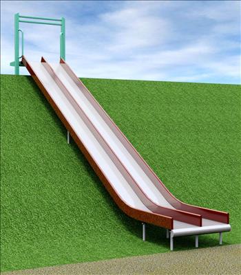 1643-102-EMB Wide Embankment Chute with Center Rail