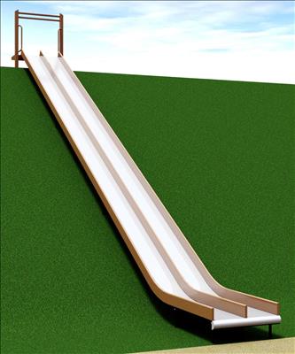 1643-162-EMB Wide Embankment Chute with Center Rail