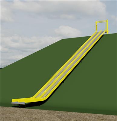 1643-202-EMB Wide Embankment Chute with Center Rail 