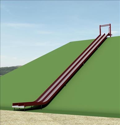 1643-222-EMB Wide Embankment Chute with Center Rail 