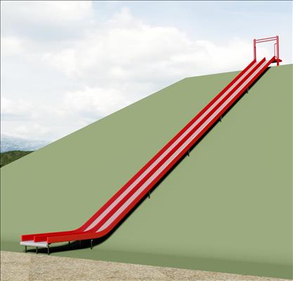 1643-242-EMB Wide Embankment Chute with Center Rail 
