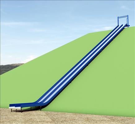 1643-262-EMB Wide Embankment Chute with Center Rail 