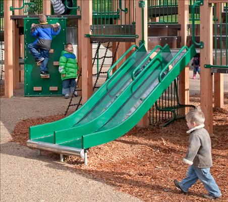 1643-4-55 Wide Chute with Center Rail, Stainless Steel with 6
