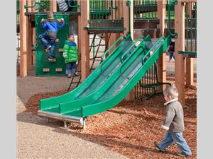 1643-4-55 Wide Chute with Center Rail, Stainless Steel with 6