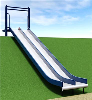 1643-72-EMB Wide Embankment Chute with Center Rail 