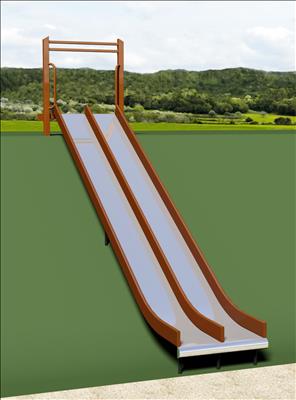 1643-82-EMB Wide Embankment Chute with Center Rail 