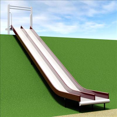 1643-92-EMB Wide Embankment Chute with Center Rail