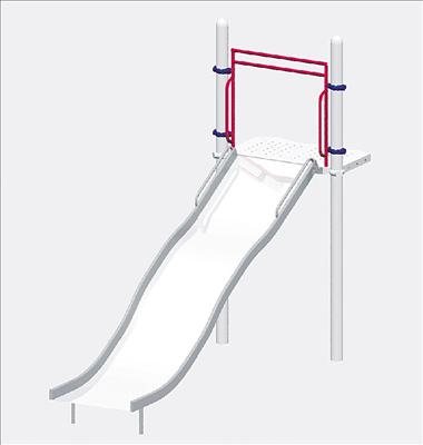 1644-6-51 Wide Wave Chute, Stainless Steel