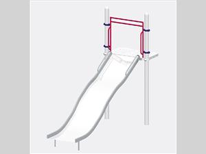 1644-6-51 Wide Wave Chute, Stainless Steel