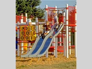1644-6-53 Wide Wave Chute with Center Rail, Stainless Steel