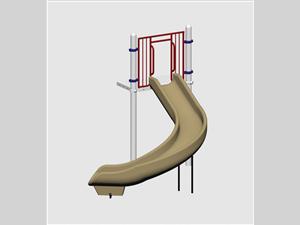 1650-5.5-52 Slide Chute, Curved (Right 126 degrees), 