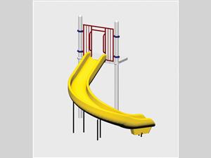 1650-6-53 Slide Chute, Curved (Left 147 degrees), 