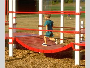 1656-8-83 Suspension Bridge, Steel with Handrails,
