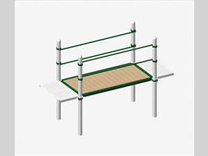 1664-8-00 Bridge, Wood with Handrails