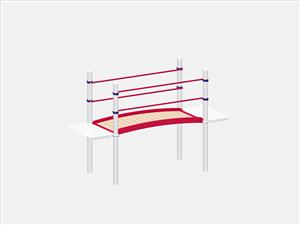 1664-8-20 Arched Bridge, Wood with Handrails