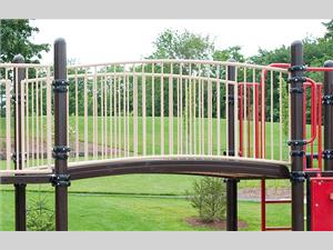 1664-8-36 Arched Bridge, Perforated Steel with Baluster Walls