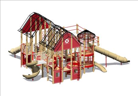 Barn with Silo and Corral 3817-01-TF