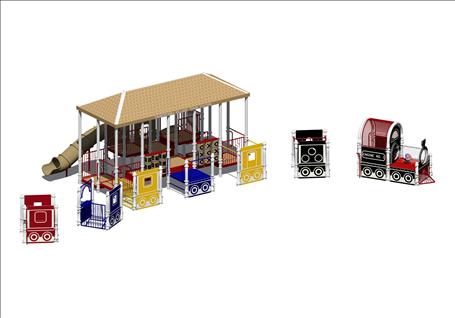 Railroad Station & Complete Train 3835-01-PL