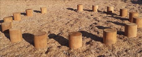 A circle of 16 each 4500-014's Classic TimberForm Lathe-turned Columns